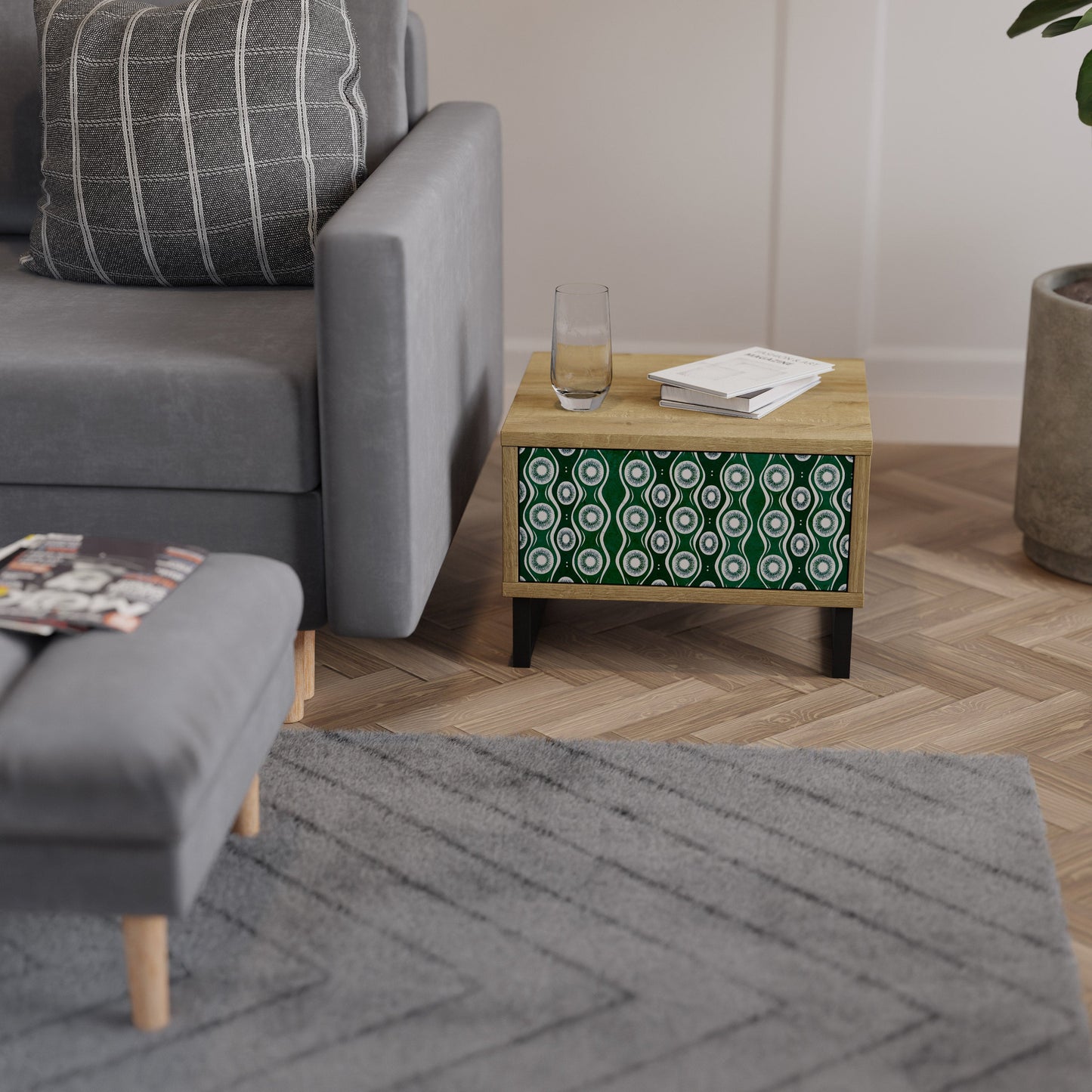 GREEN EYES Comodino in Effetto Rovere