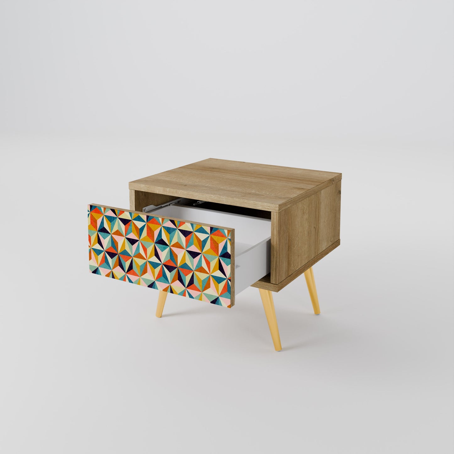 TESSELATE TREASURES Comodino in Effetto Rovere