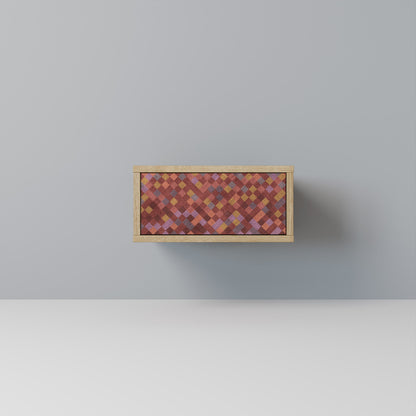 PAINTED SQUARES Comodino in Effetto Rovere