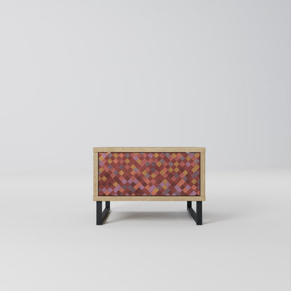 PAINTED SQUARES Comodino in Effetto Rovere