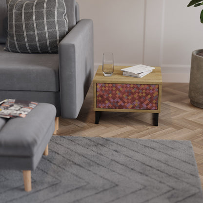 PAINTED SQUARES Comodino in Effetto Rovere