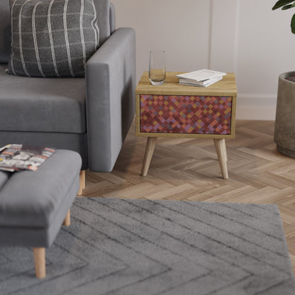 PAINTED SQUARES Comodino in Effetto Rovere