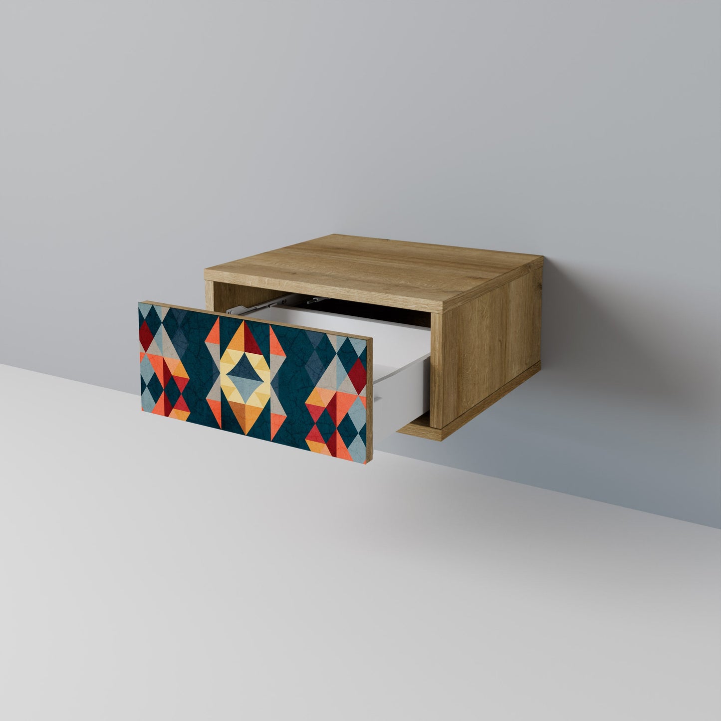 CRACKED ILLUSION Comodino in Effetto Rovere