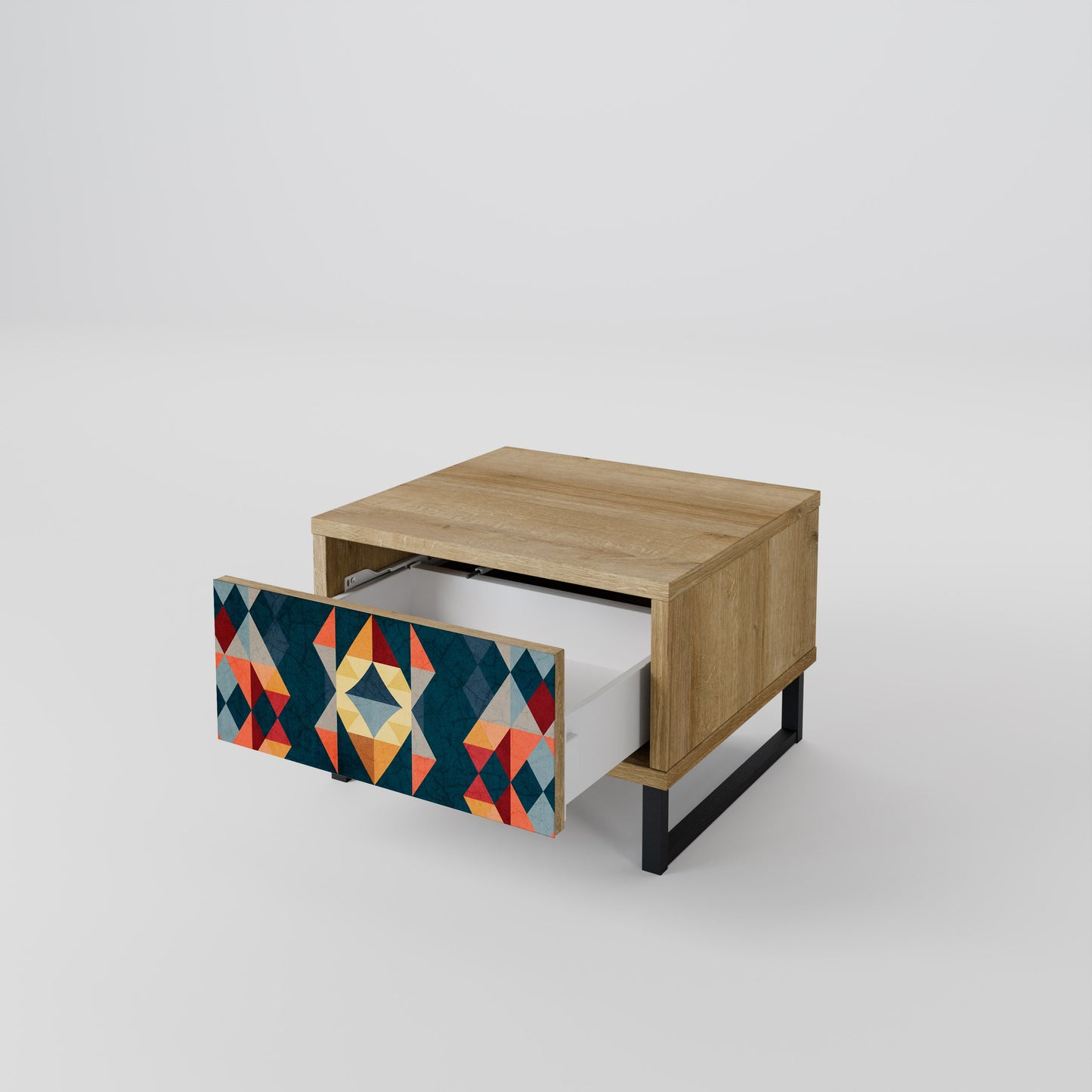 CRACKED ILLUSION Comodino in Effetto Rovere