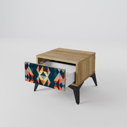 CRACKED ILLUSION Comodino in Effetto Rovere