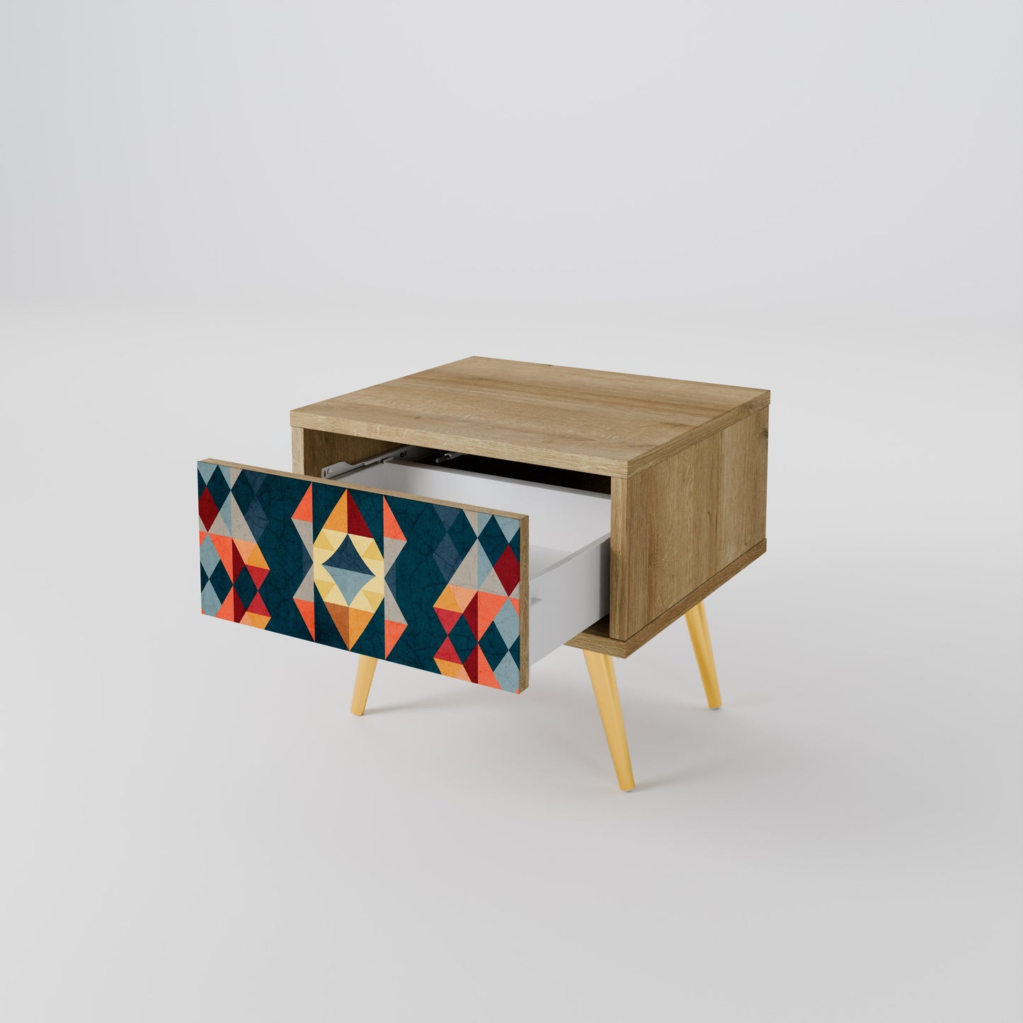 CRACKED ILLUSION Comodino in Effetto Rovere