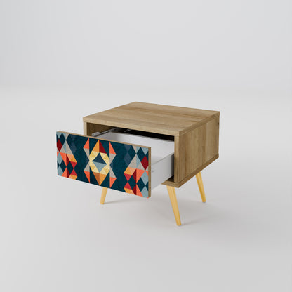 CRACKED ILLUSION Comodino in Effetto Rovere