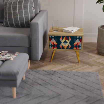 CRACKED ILLUSION Comodino in Effetto Rovere