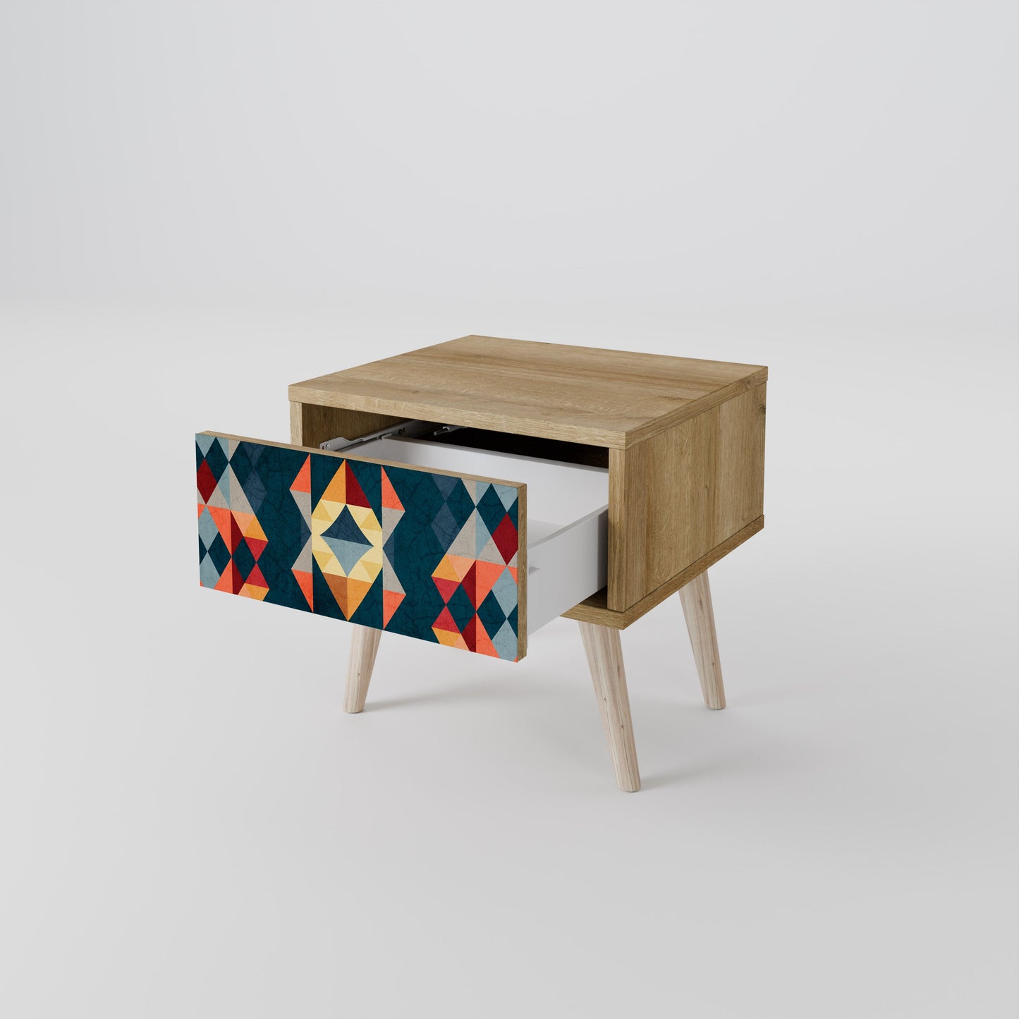 CRACKED ILLUSION Comodino in Effetto Rovere