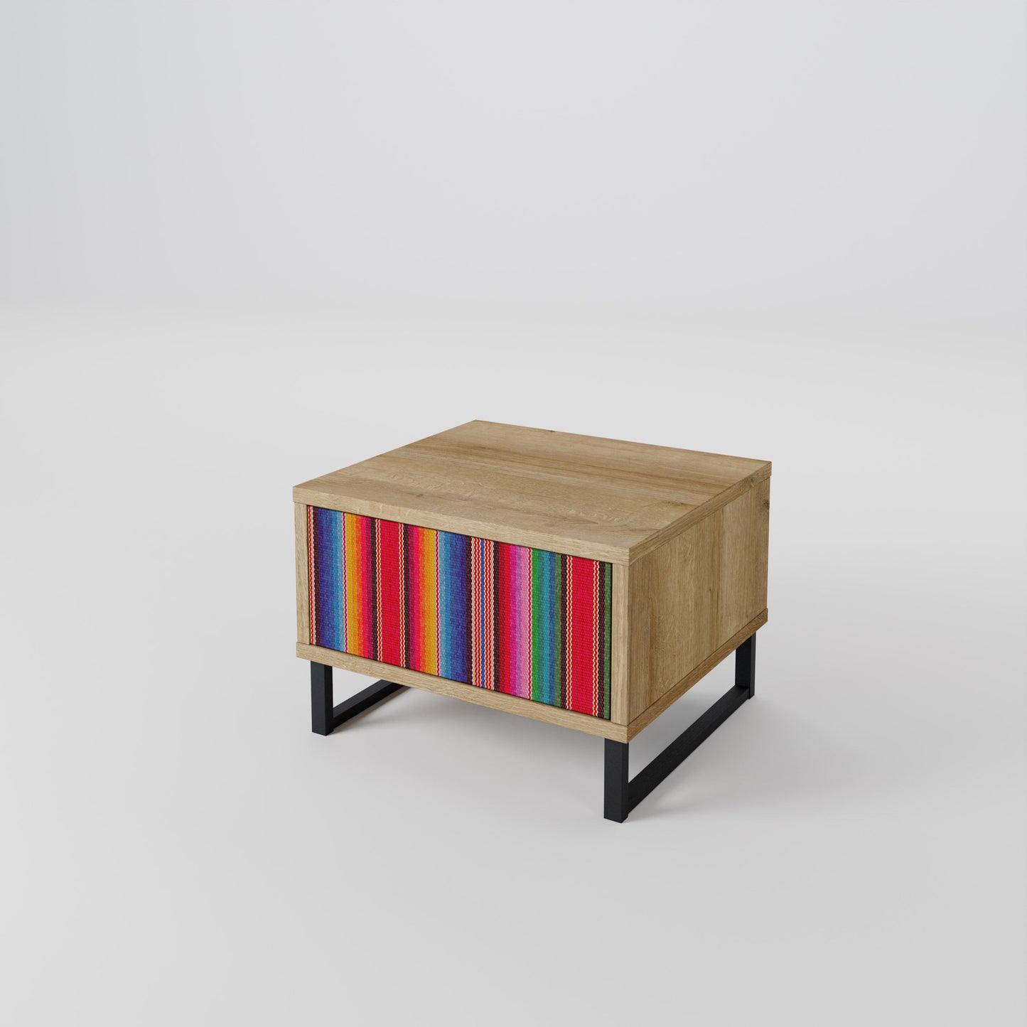 ETHNIC MEXICAN Nightstand in Oak Effect