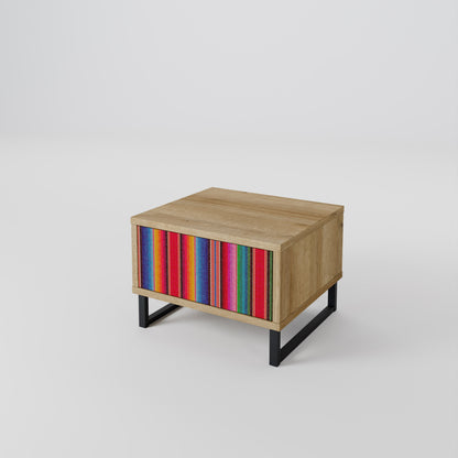 ETHNIC MEXICAN Nightstand in Oak Effect