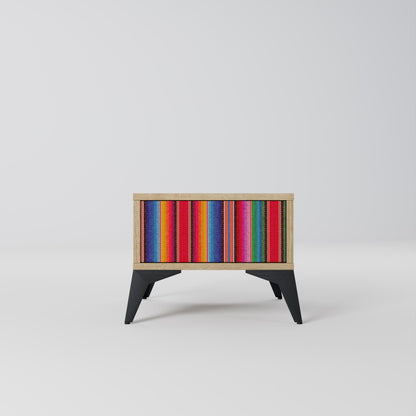 ETHNIC MEXICAN Nightstand in Oak Effect