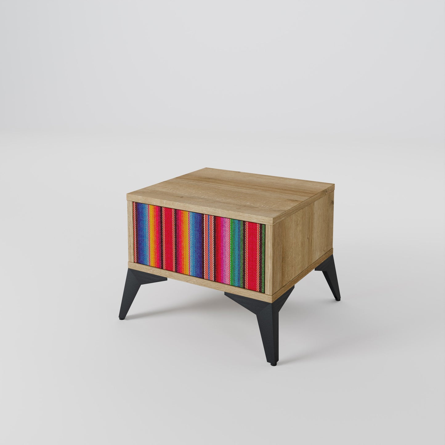ETHNIC MEXICAN Nightstand in Oak Effect