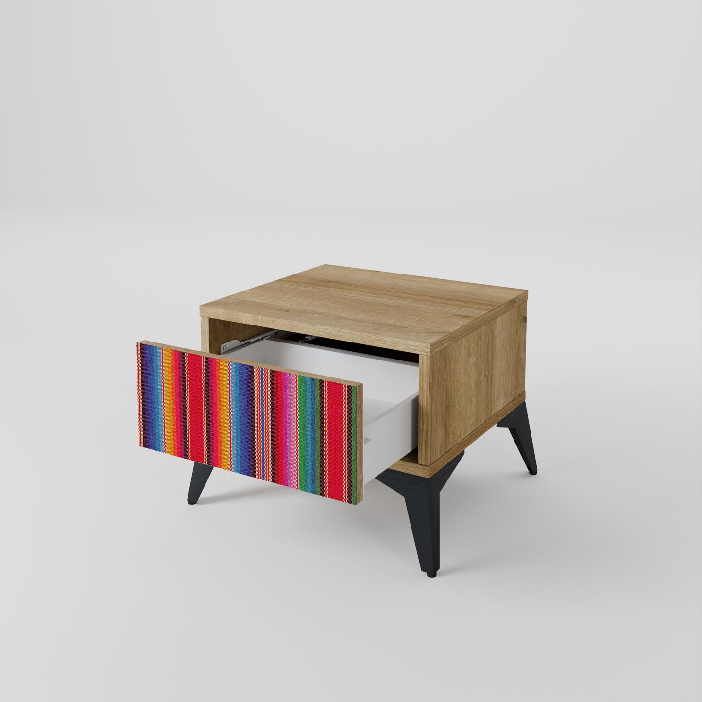 ETHNIC MEXICAN Nightstand in Oak Effect