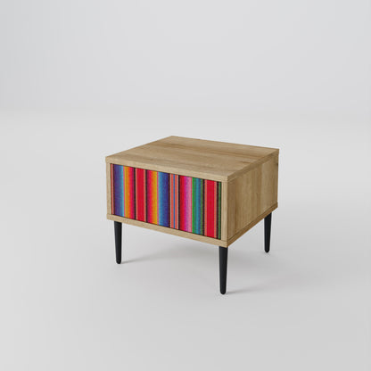 ETHNIC MEXICAN Nightstand in Oak Effect