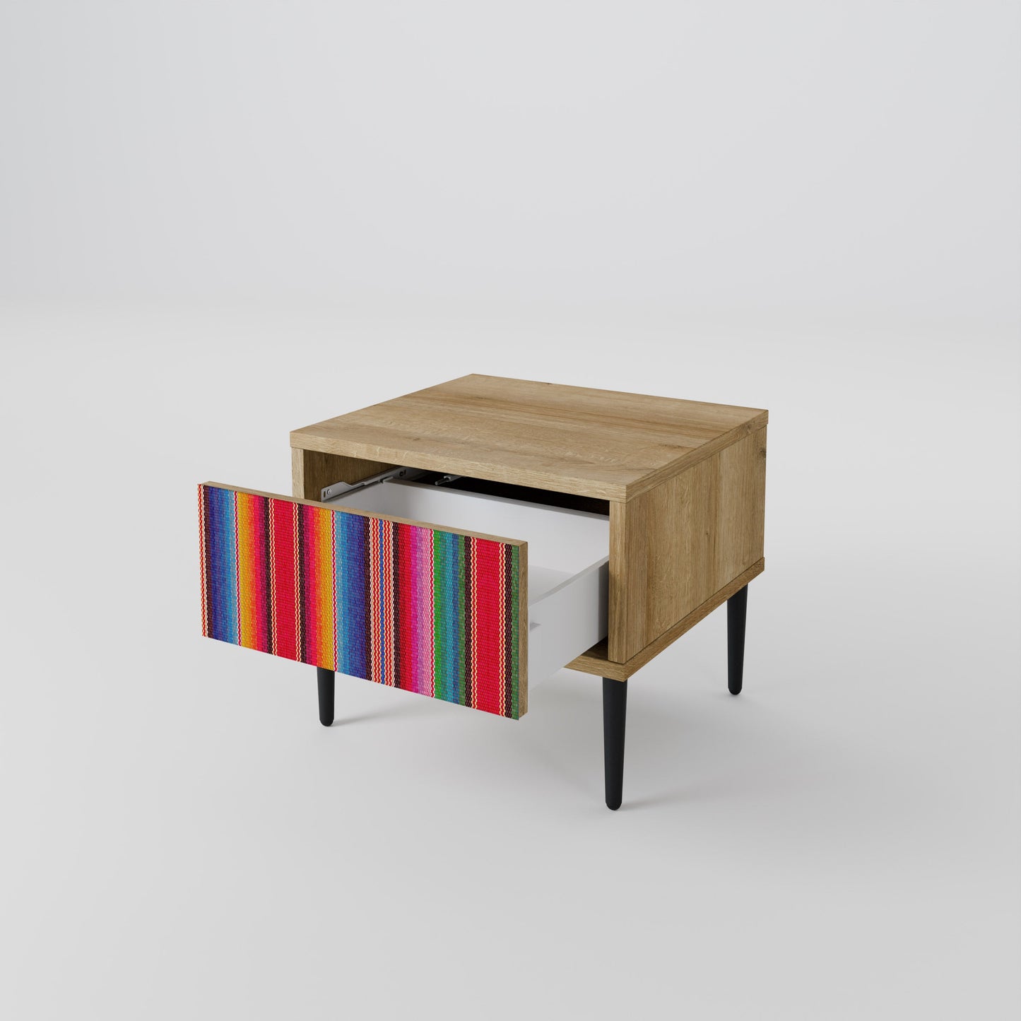 ETHNIC MEXICAN Nightstand in Oak Effect