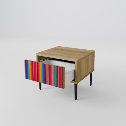 ETHNIC MEXICAN Nightstand in Oak Effect