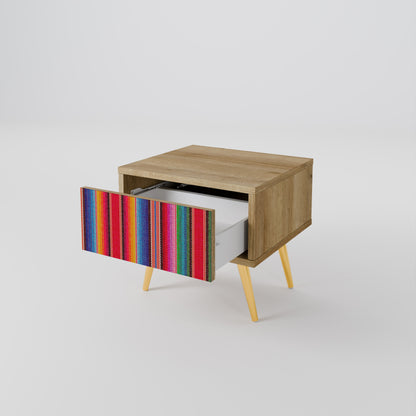 ETHNIC MEXICAN Nightstand in Oak Effect