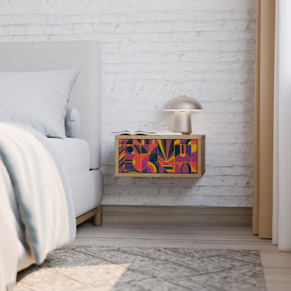 ELECTRIC PATTERNS Nightstand in Oak Effect