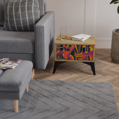 ELECTRIC PATTERNS Nightstand in Oak Effect