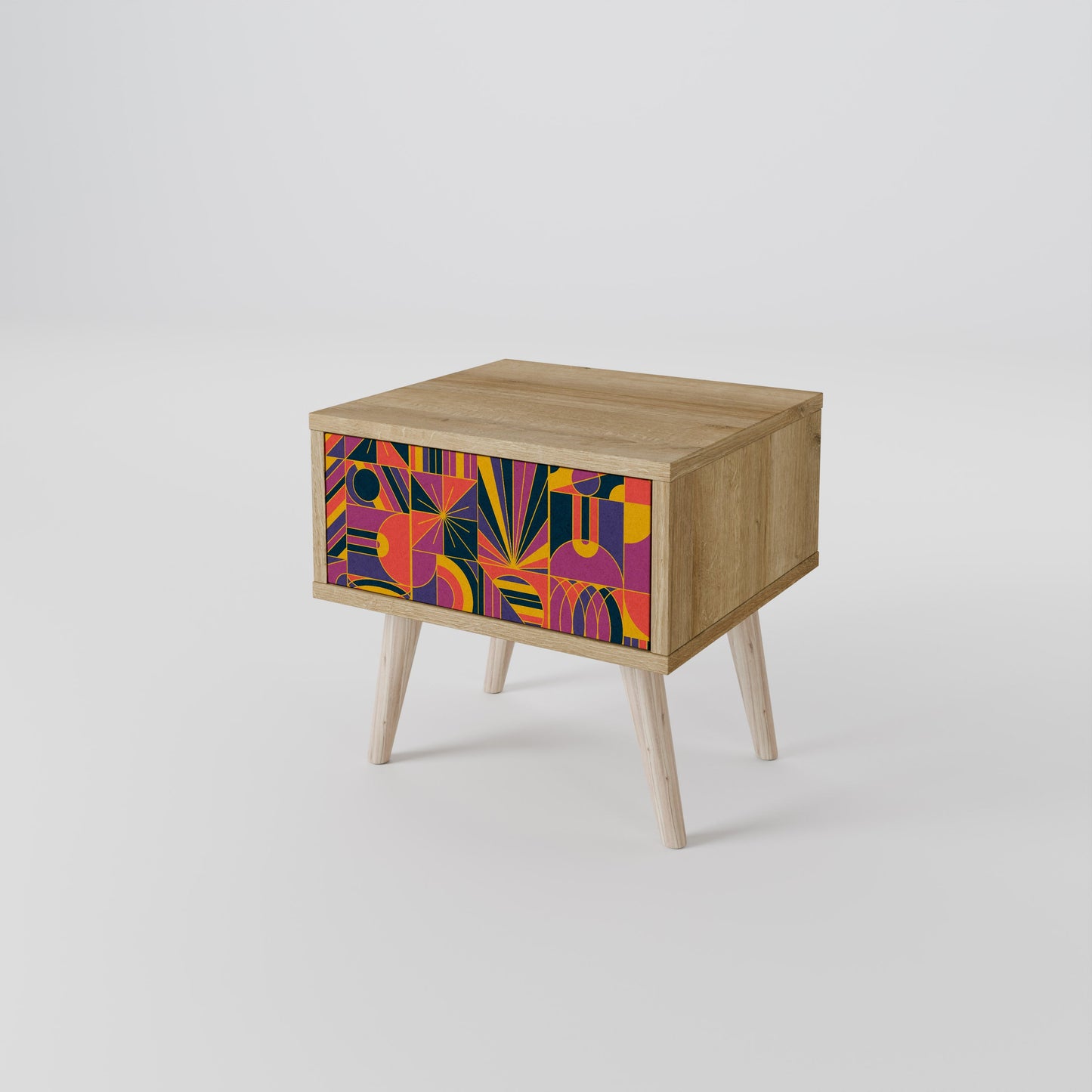 ELECTRIC PATTERNS Nightstand in Oak Effect