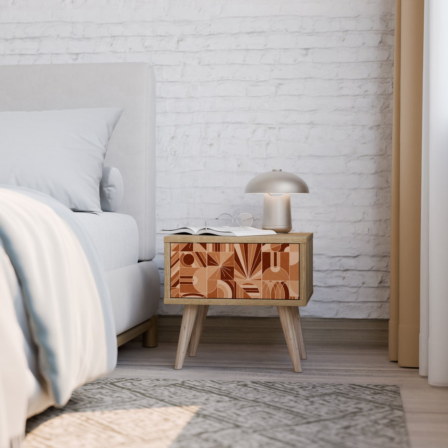 PRISM MOSAIC Nightstand in Oak Effect