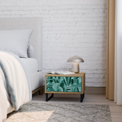 HARMONIC GRID Nightstand in Oak Effect