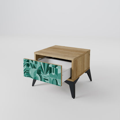 HARMONIC GRID Nightstand in Oak Effect