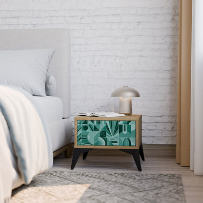 HARMONIC GRID Nightstand in Oak Effect