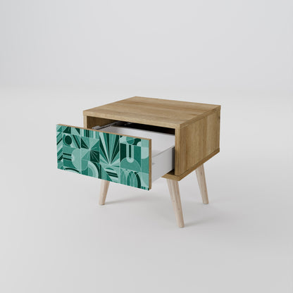 HARMONIC GRID Nightstand in Oak Effect