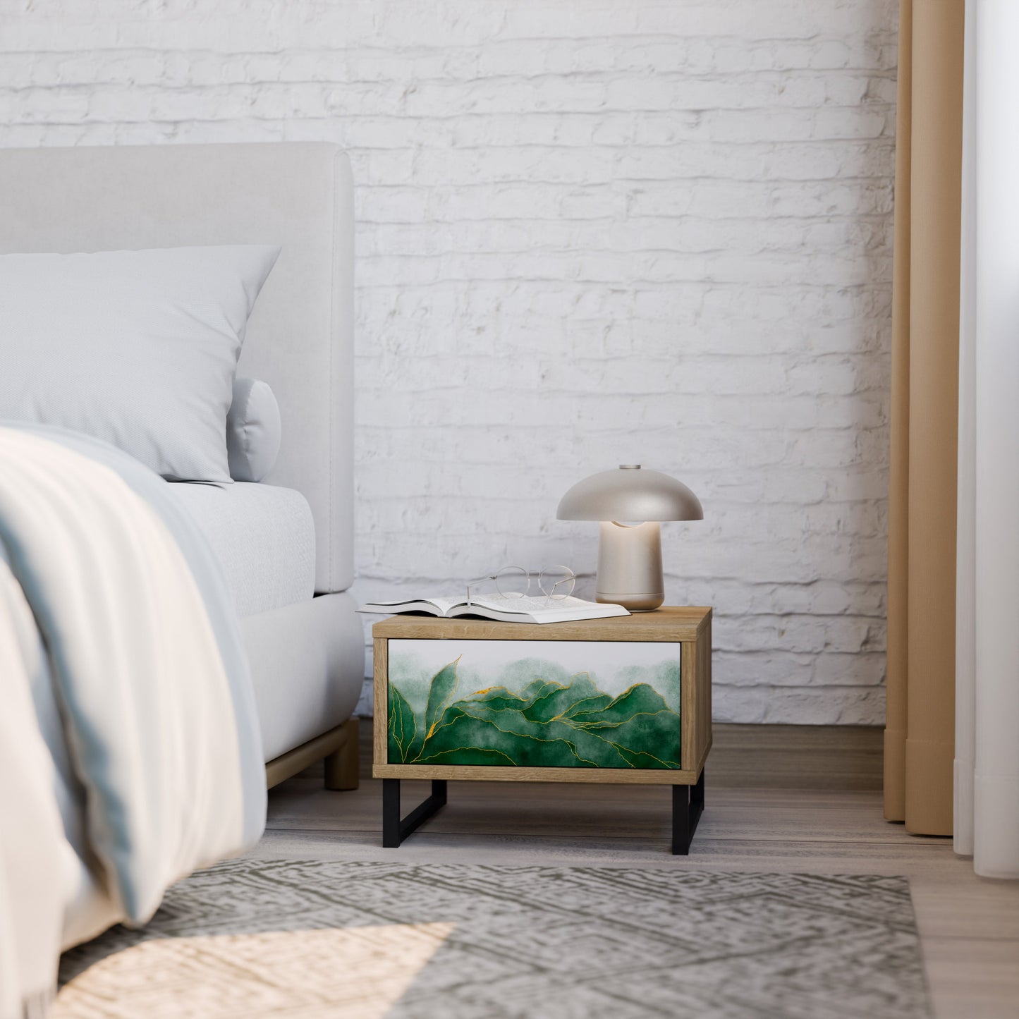 EXPENSIVE NATURE Nightstand in Oak Effect