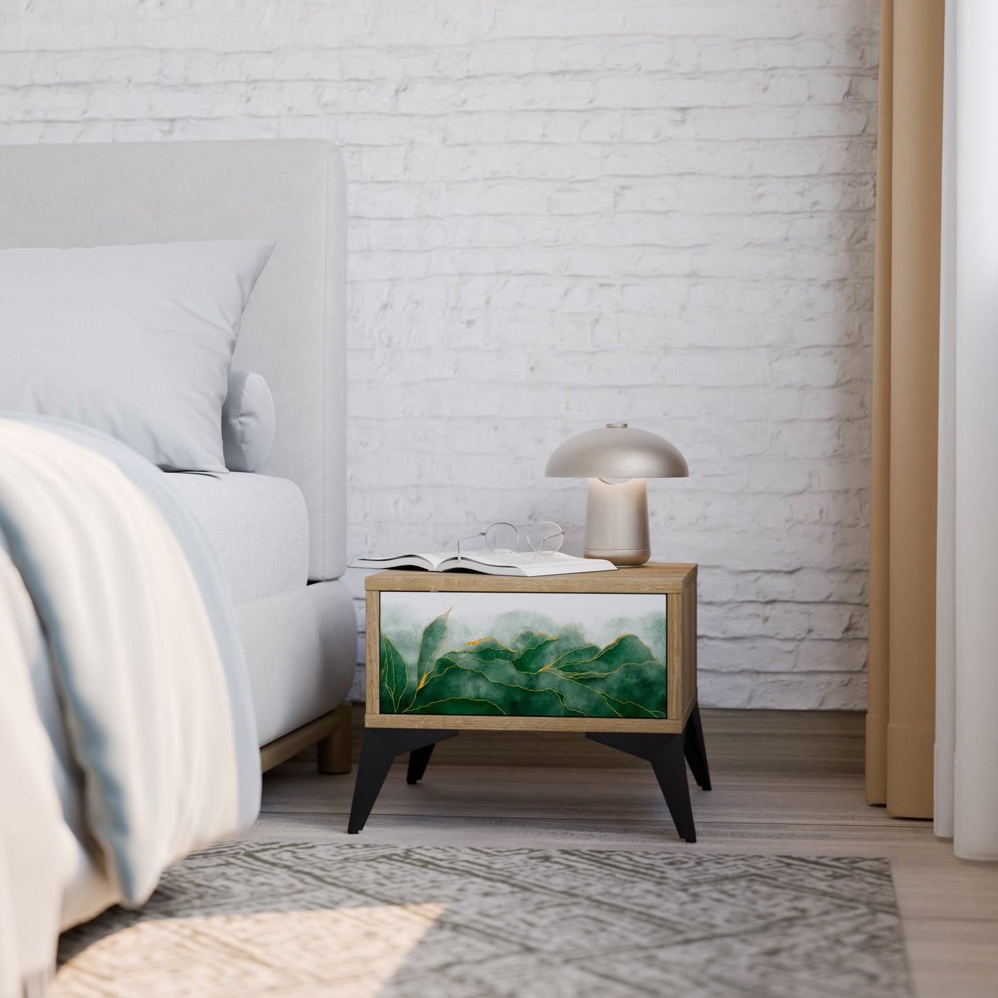 EXPENSIVE NATURE Nightstand in Oak Effect