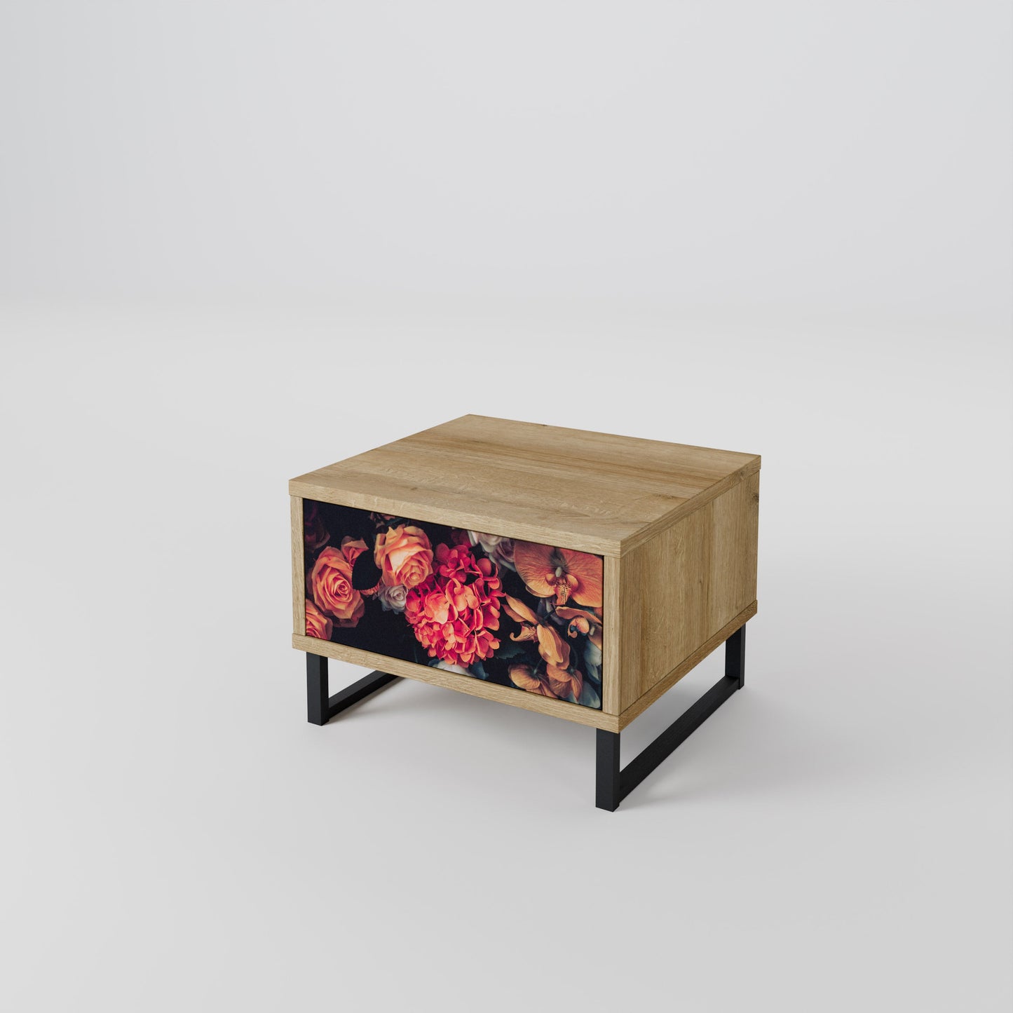 NEVERENDING BLOOM Nightstand in Oak Effect