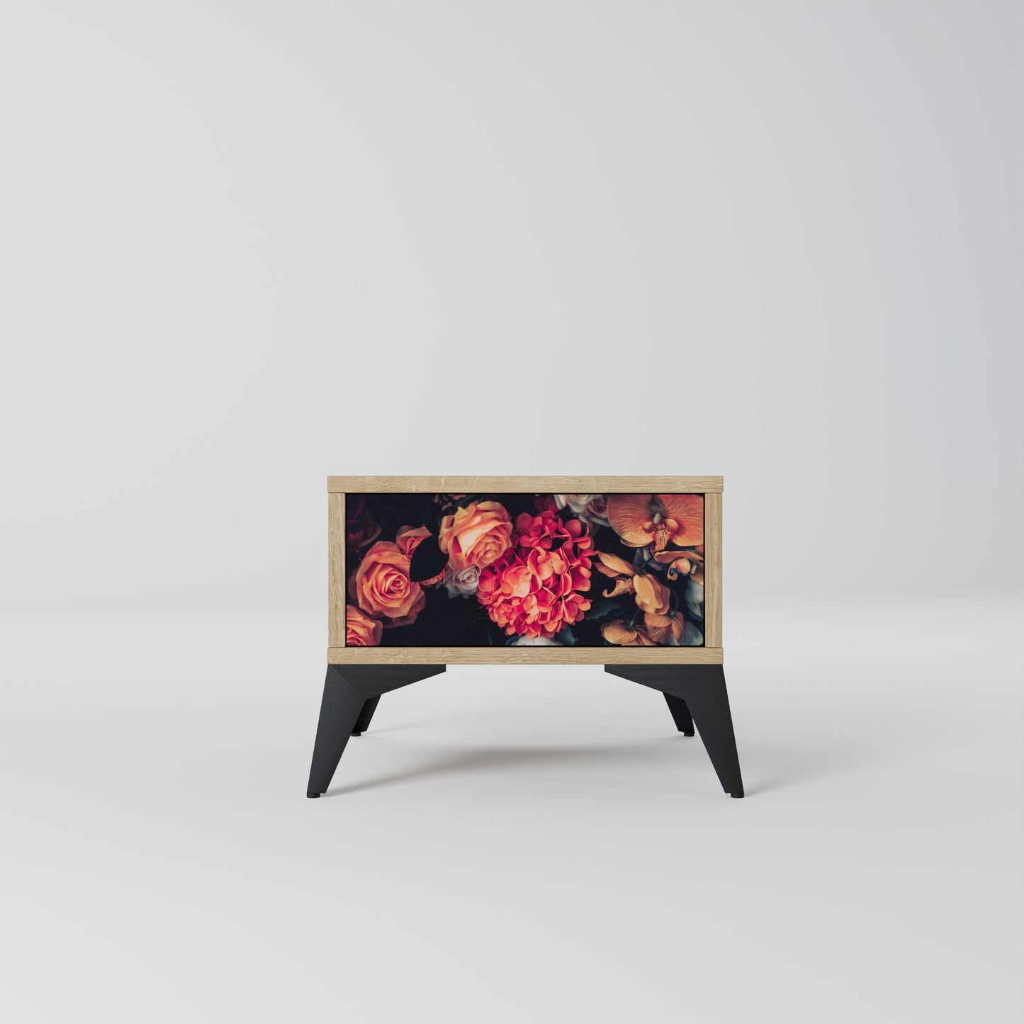 NEVERENDING BLOOM Nightstand in Oak Effect