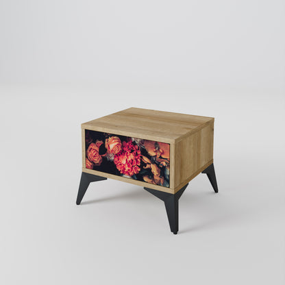 NEVERENDING BLOOM Nightstand in Oak Effect