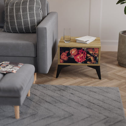 NEVERENDING BLOOM Nightstand in Oak Effect