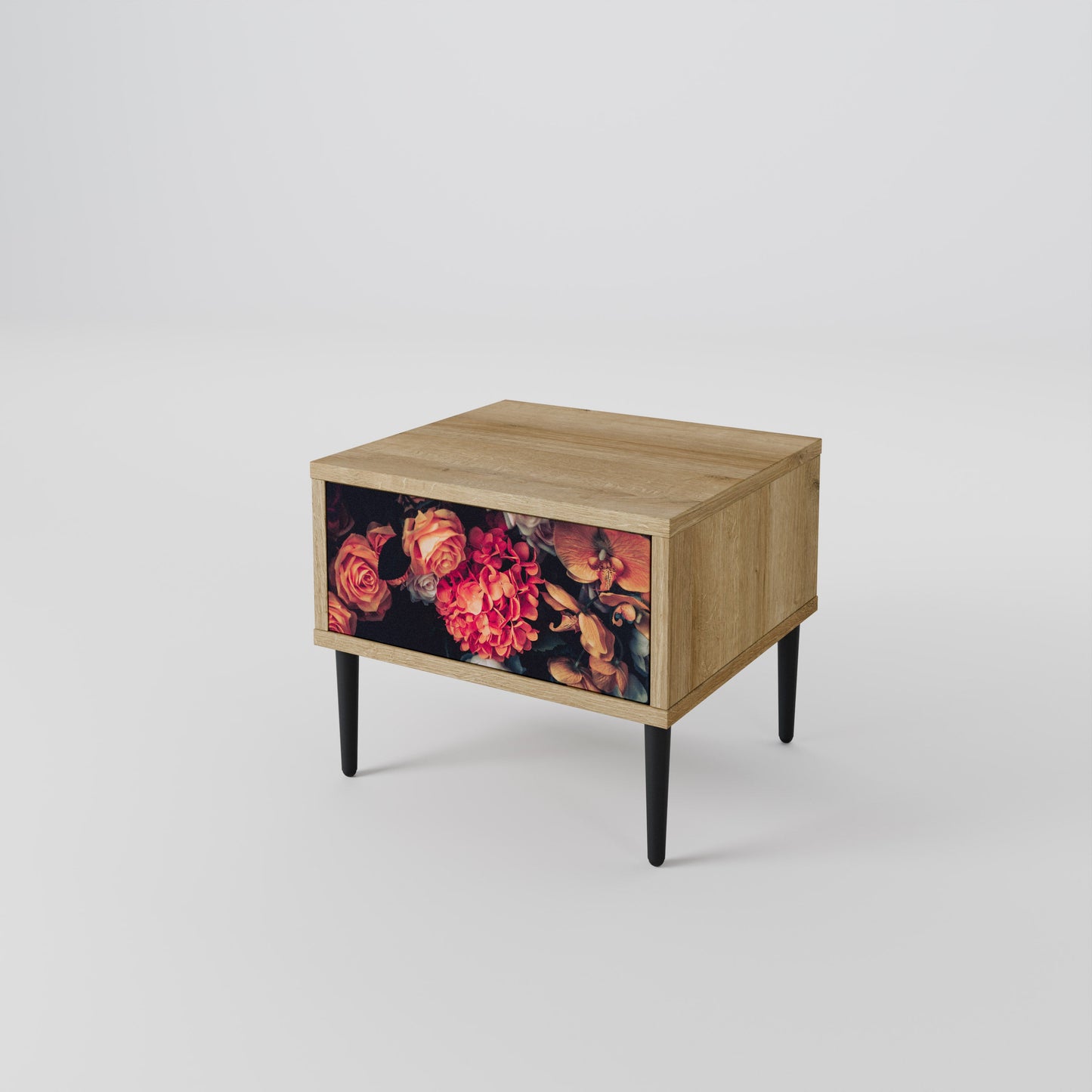 NEVERENDING BLOOM Nightstand in Oak Effect