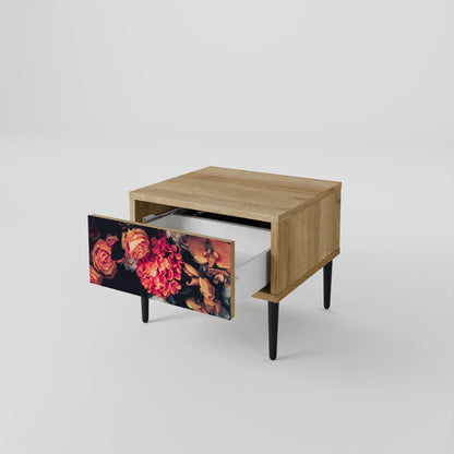 NEVERENDING BLOOM Nightstand in Oak Effect