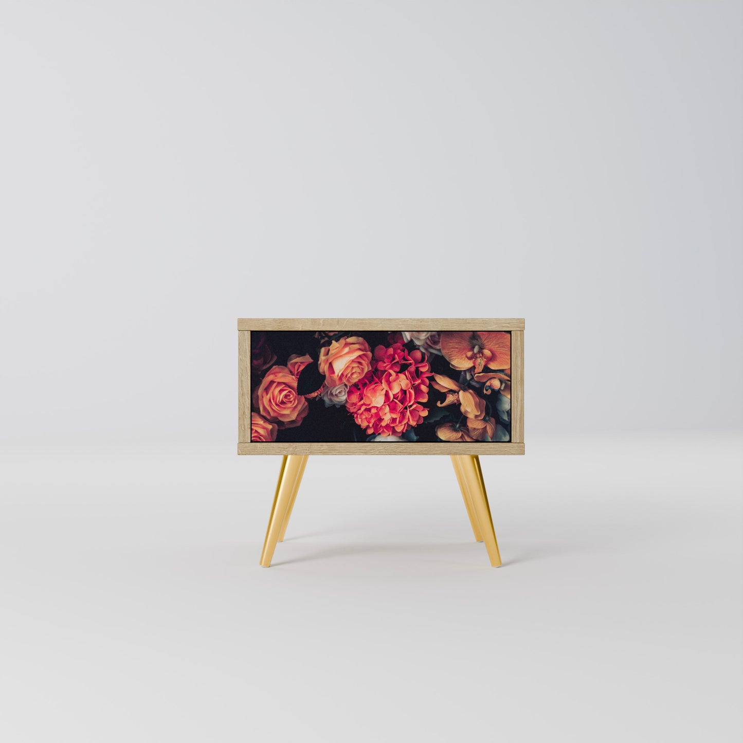 NEVERENDING BLOOM Nightstand in Oak Effect