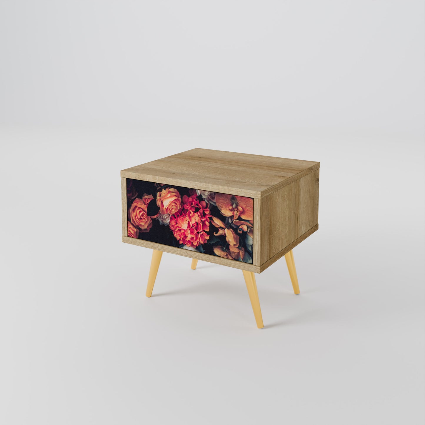 NEVERENDING BLOOM Nightstand in Oak Effect