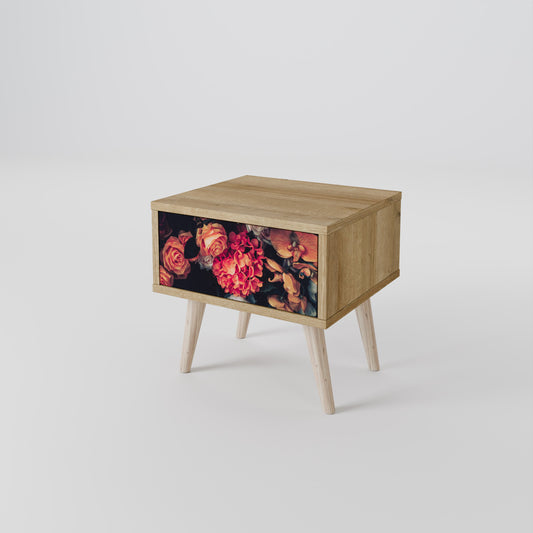 NEVERENDING BLOOM Nightstand in Oak Effect