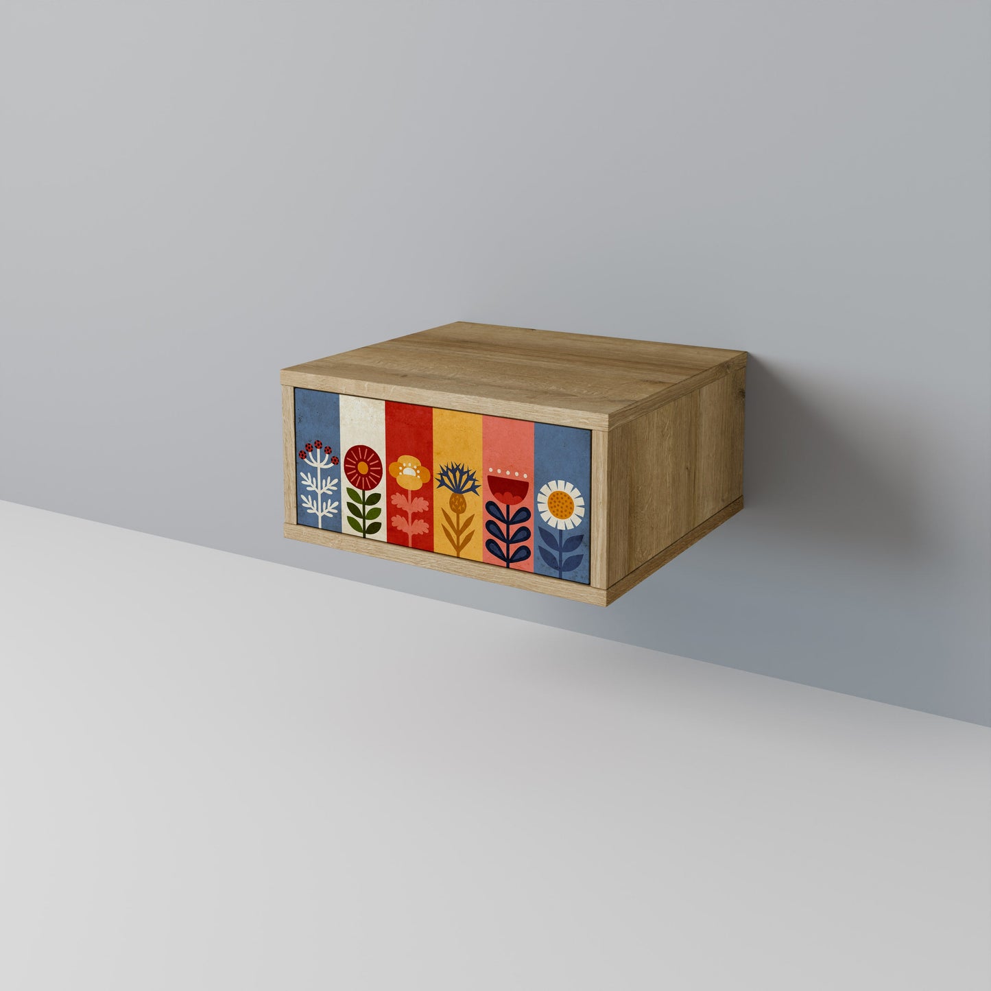 SCANDIC FLOWERET Comodino in Effetto Rovere