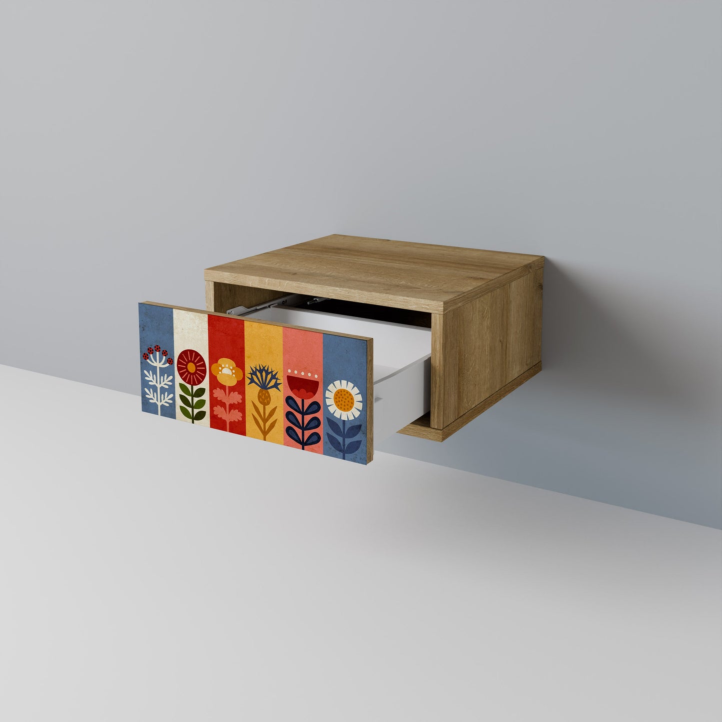 SCANDIC FLOWERET Comodino in Effetto Rovere