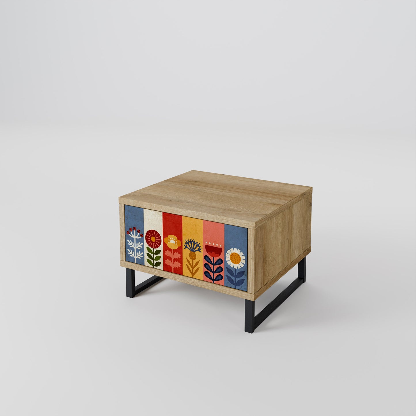 SCANDIC FLOWERET Comodino in Effetto Rovere