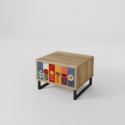 SCANDIC FLOWERET Comodino in Effetto Rovere