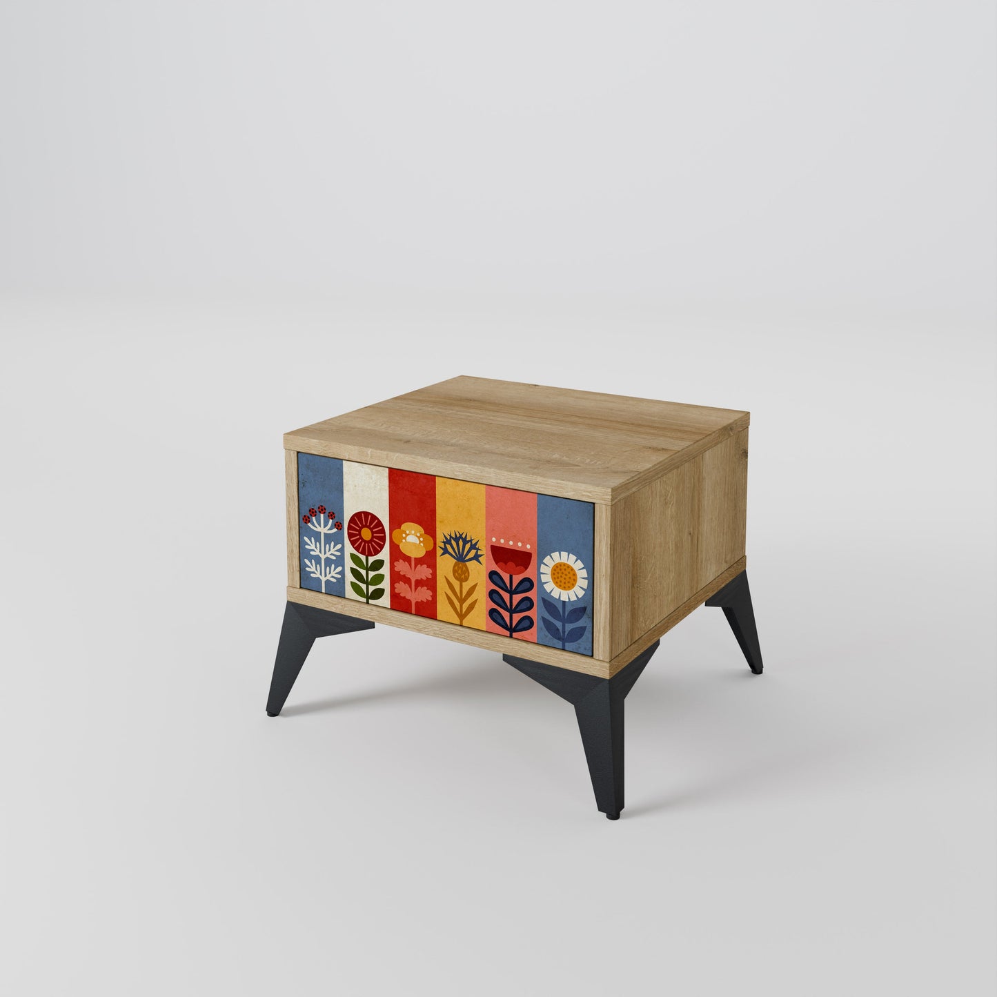 SCANDIC FLOWERET Comodino in Effetto Rovere