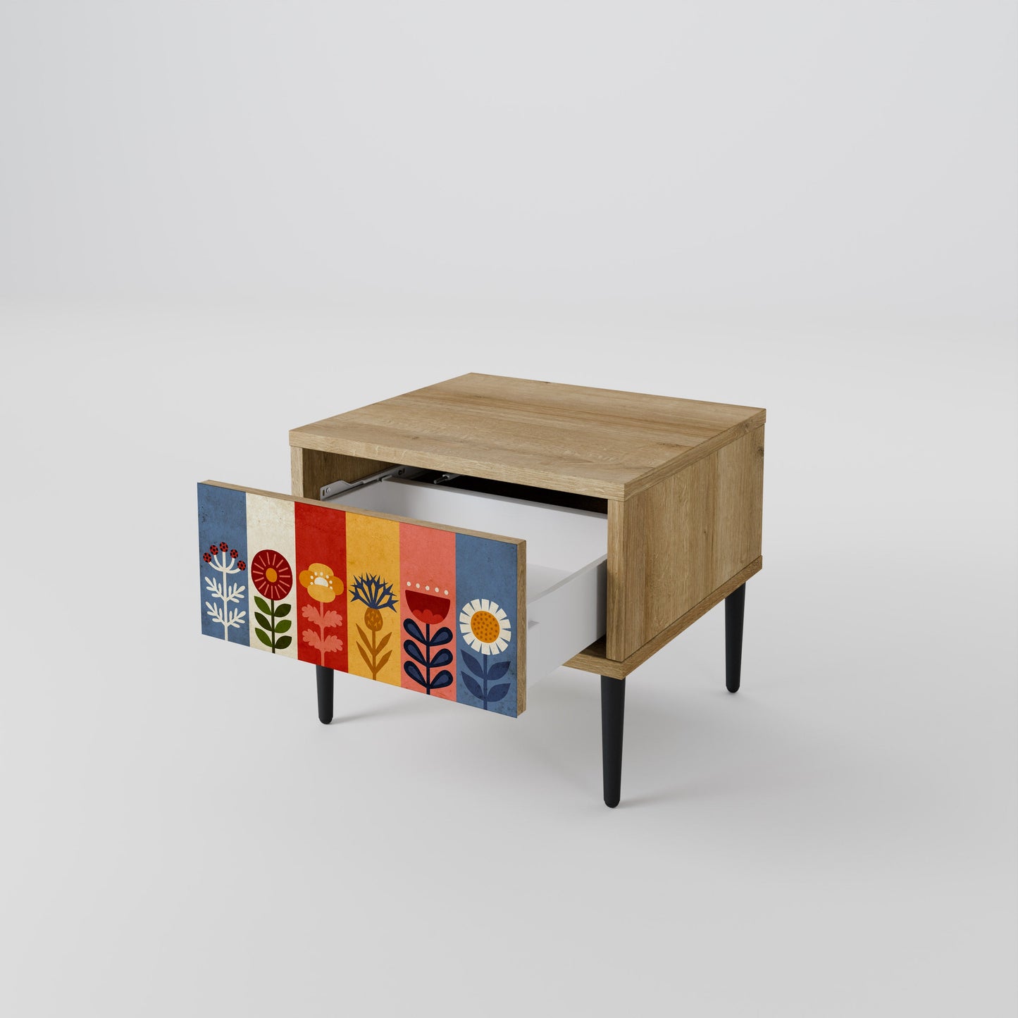 SCANDIC FLOWERET Comodino in Effetto Rovere