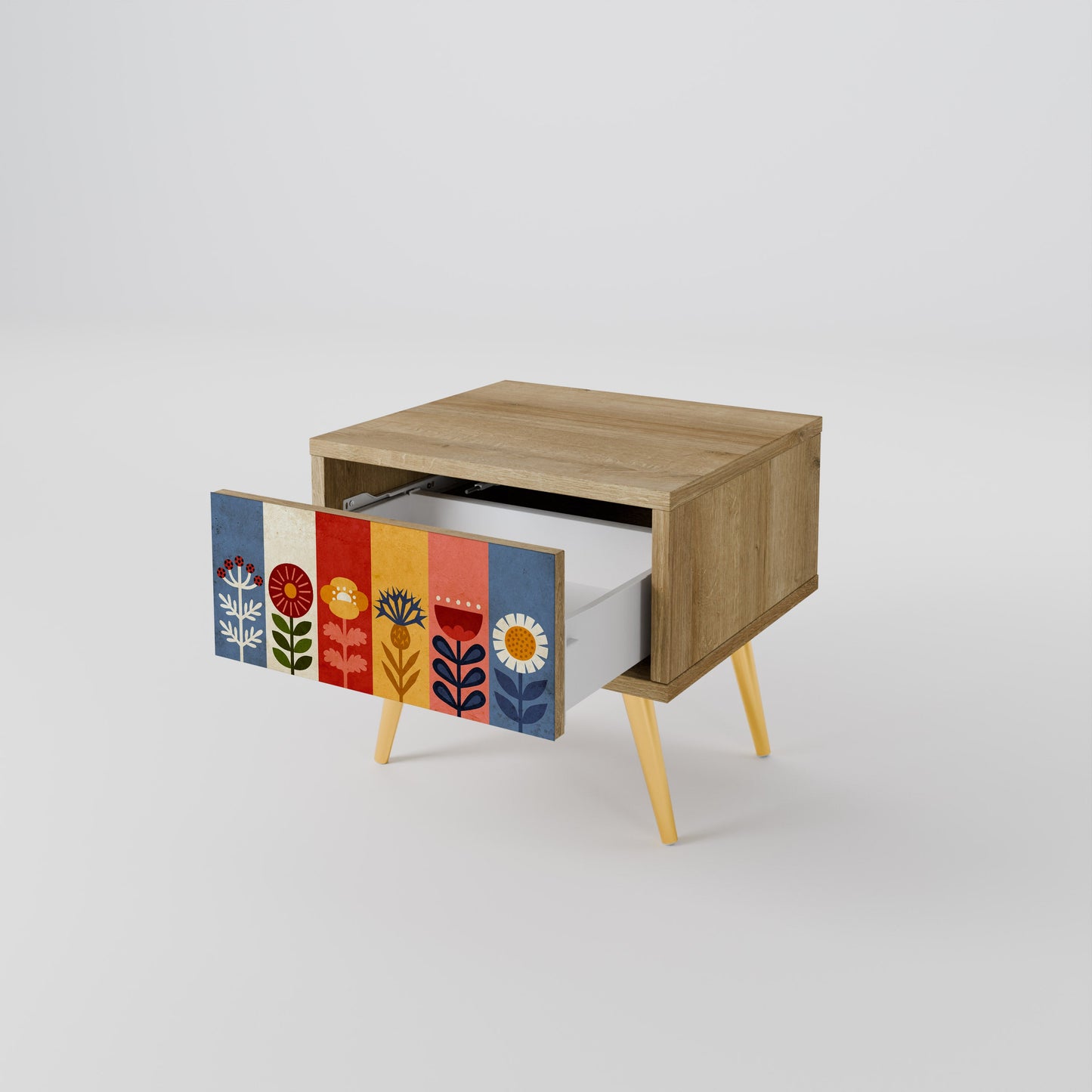 SCANDIC FLOWERET Comodino in Effetto Rovere