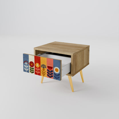 SCANDIC FLOWERET Comodino in Effetto Rovere