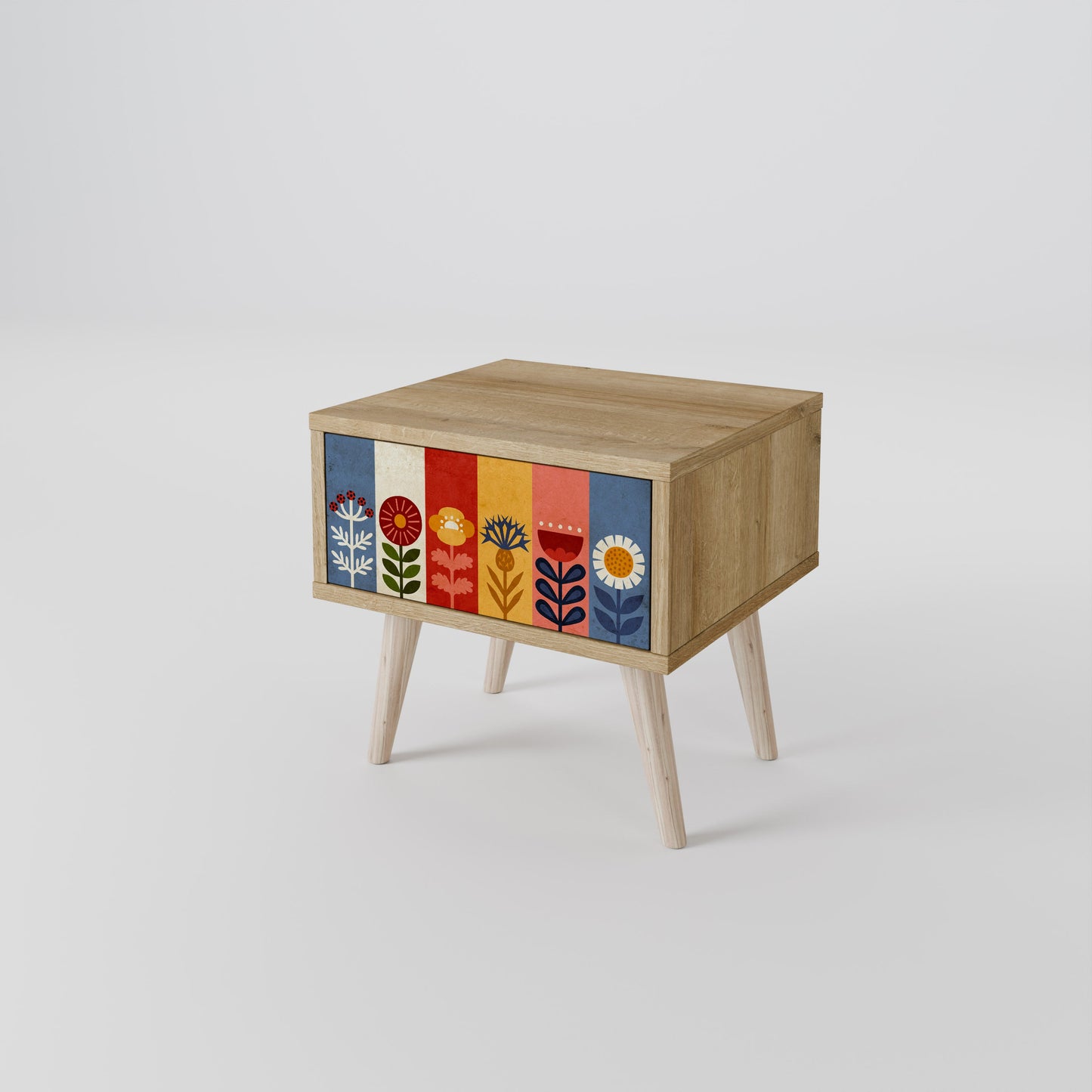 SCANDIC FLOWERET Comodino in Effetto Rovere